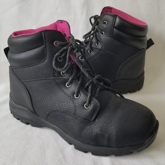 Brahma Women's Black Steel Toe WP Oil Slip Resistant Work Boots Size 9 - Picture 1 of 7